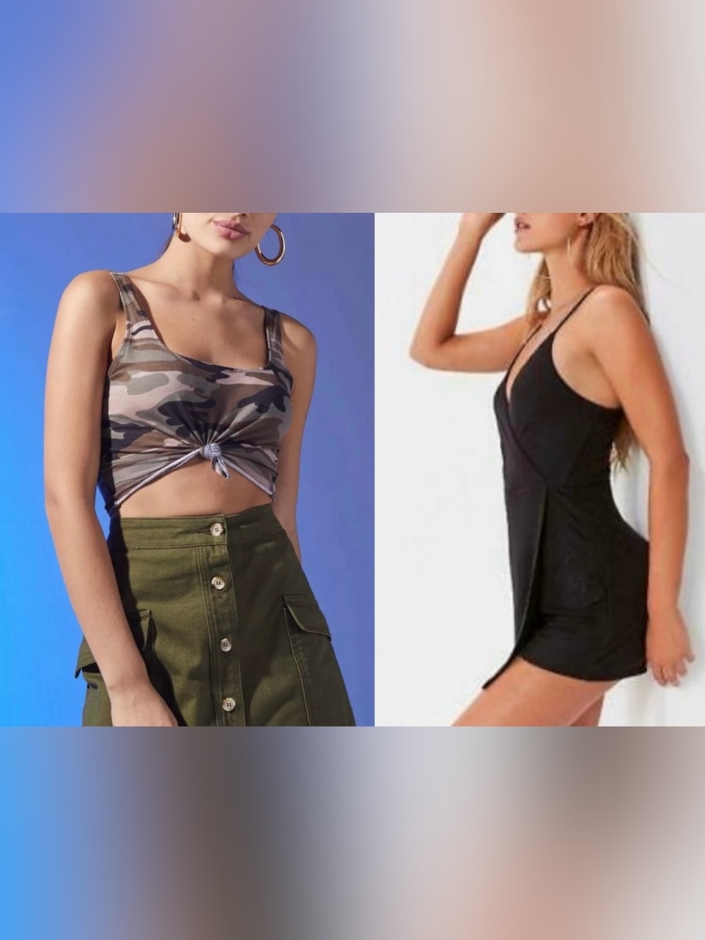 NWT Urban Outfitters BUNDLE Romper Skort & Crop Tank Top